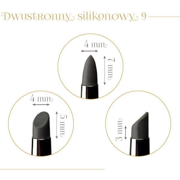 Brush with two silicone tips, No. 9