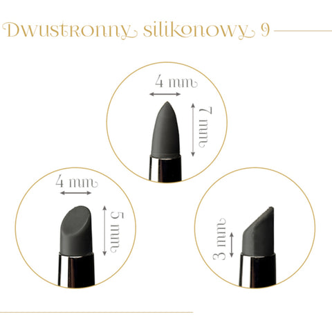 Brush with two silicone tips, No. 9